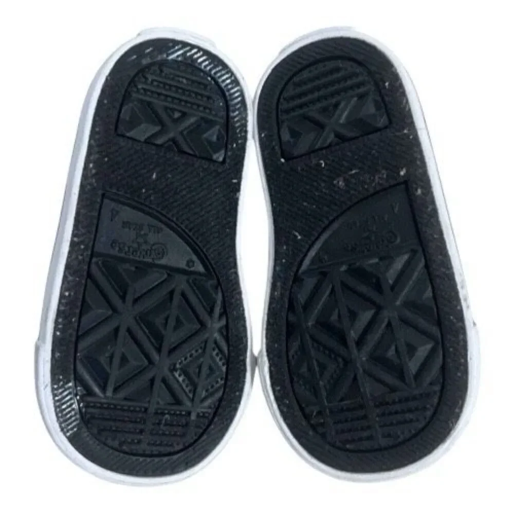 Converse Infant White Black Tiger Sneakers Size 4 Low-Top Toddler Casual Shoes